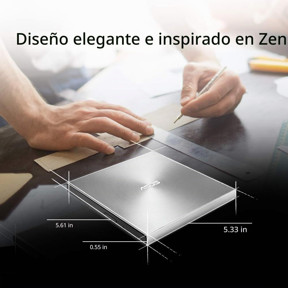 ASUS ZenDrive Silver 0.512 in External 8X DVD\/Burner Drive +\/-RW...