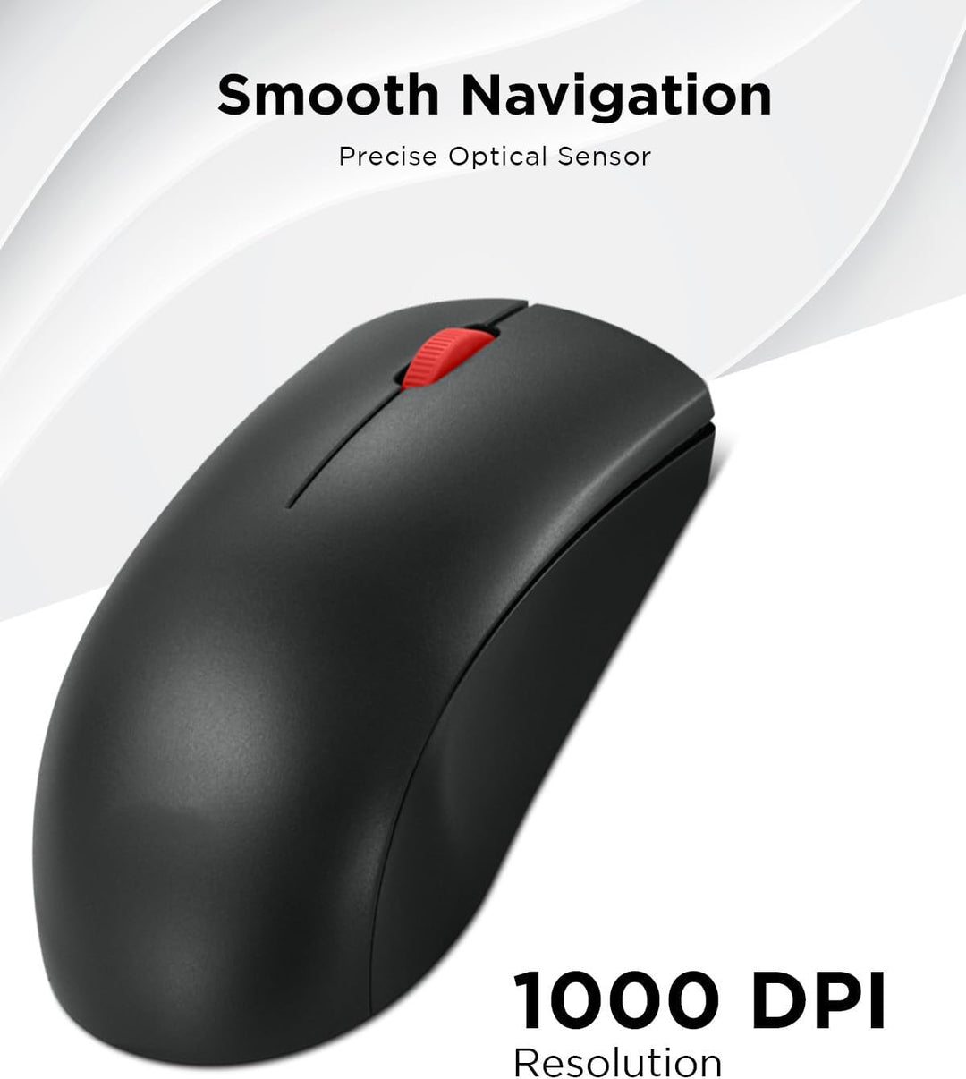 Lenovo Mouse inalámbrico (WL150) - Mouse ergonómico ambidiestro Nan...