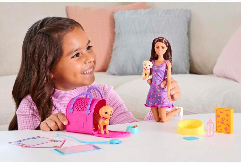 Set de Muñeca de Adopción de Cachorro Barbie y Accesorios con Cambi...