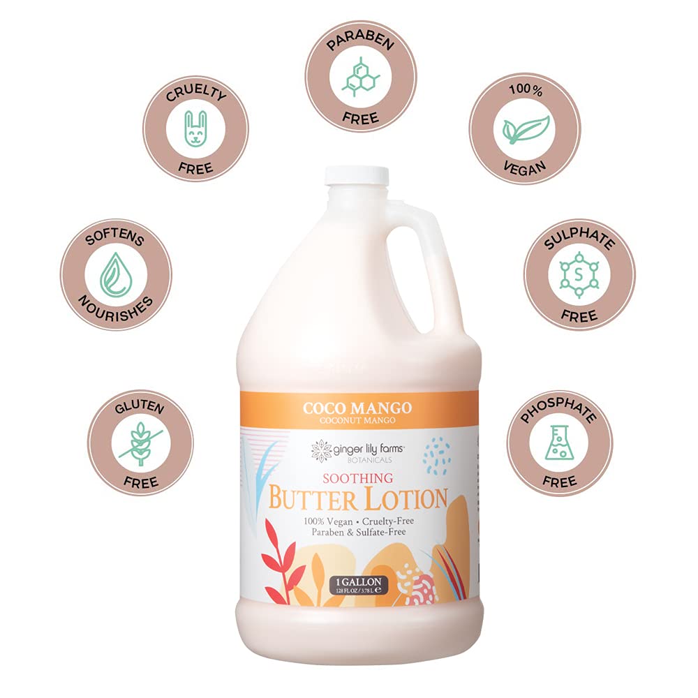 Ginger Lily Farms Botanicals - Loción calmante de mantequilla de co...