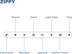 ZIPPY Piano infantil iluminado de 37 teclas con panel de control táctil