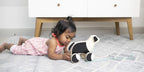 LOVEVERY |The Pull Pup | Juguete de madera para empujar y jalar, madera negro/blanco/natural, juguete sostenible para niños pequeños, a partir de 18 meses