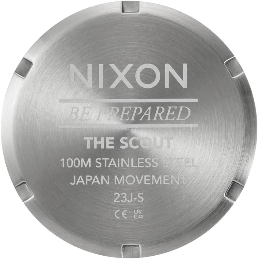 NIXON Scout A1409-328.1 ft Reloj analógico de campo para hombre resistente al agua (esfera de 1.378 in, correa de nailon de 0.787 in)