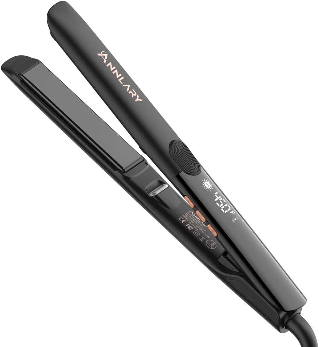 Annlary - Plancha de pelo alisadora de 1 pulgada y rizador de pelo...