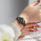 OLEVS Relojes para mujeres de negocios, con diamante, pulsera de acero inoxidable, fecha, impermeable, tono bicolor para mujer