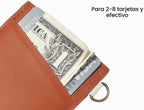 Thread Wallets Cartera de cuero minimalista ultra delgada con tarjetero (línea fina)