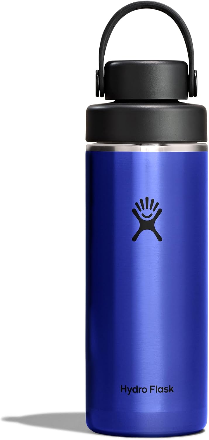 Hydro Flask Tapa de pico flexible ancha y ligera - Botella de agua aislada de acero inoxidable de 16 onzas, azul zafiro