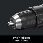 CRAFTSMAN V20 Kit de taladro de martillo inalámbrico, 1/2 pulgada, 2 baterías y cargador incluidos (CMCD711C2)