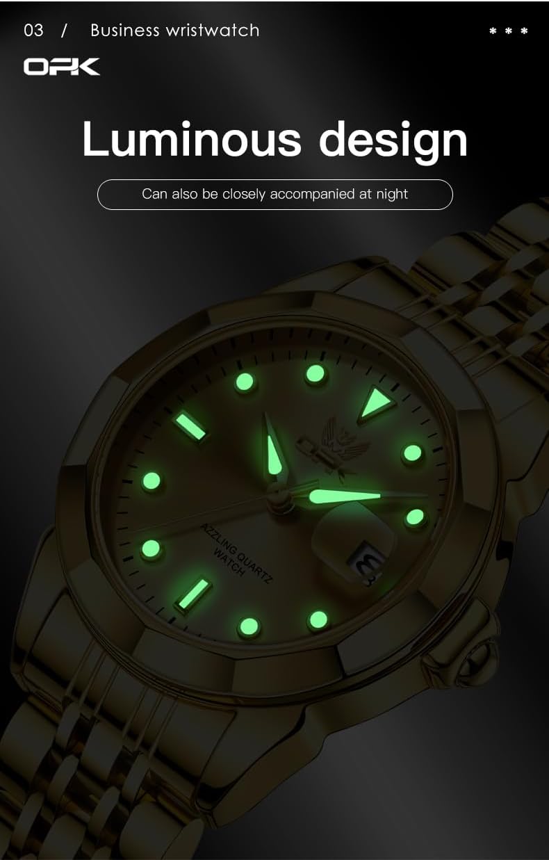 OPK Reloj de pulsera para mujer de acero inoxidable para mujer
