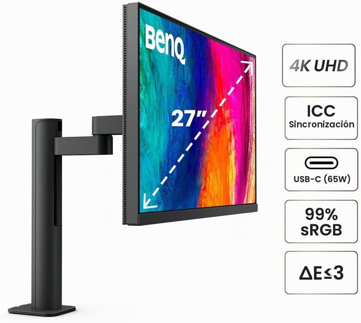 BenQ PD2705UA AQCOLOR Monitor 4K UHD Ergo Arm listo para Mac, 99% R...