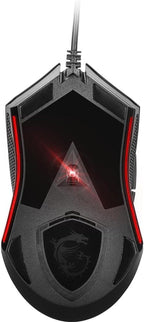 msi Clutch GM08 - Mouse para juegos, 4200 DPI, sensor óptico, 3 pesos ajustables, iluminación LED roja, diseño simétrico