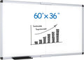 VIZ-PRO Pizarra Magnética de Borrado en Seco, 60 X 36 Pulgadas, Pizarra Blanca Plegable para Montar en la Pared con Marco de Aluminio Plateado y Bandeja de Marcadores para Escuela, Oficina y Hogar 5