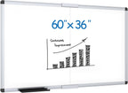 VIZ-PRO Pizarra Magnética de Borrado en Seco, 60 X 36 Pulgadas, Pizarra Blanca Plegable para Montar en la Pared con Marco de Aluminio Plateado y Bandeja de Marcadores para Escuela, Oficina y Hogar 5