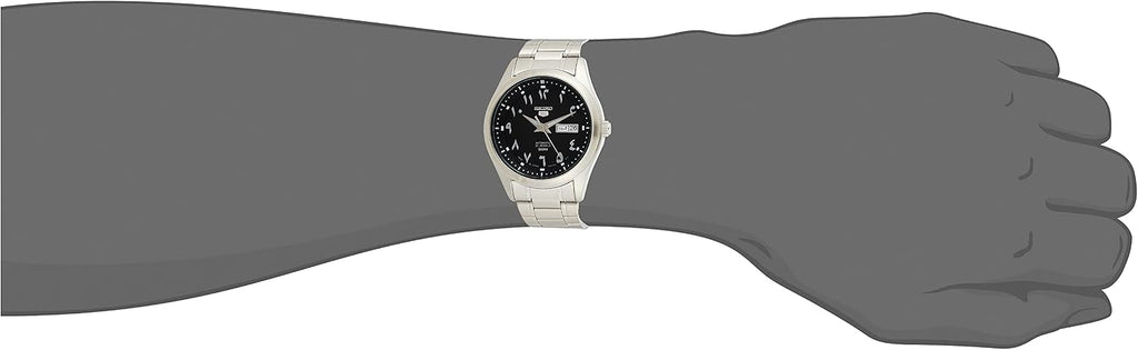 SEIKO 5 Reloj automático negro árabe oriental para hombre SNKP21J1