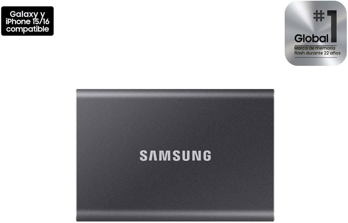 Samsung T7 SSD portátil, unidad externa de estado sólido de 1 TB, v...