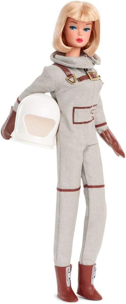Muñeca Barbie Miss Astronauta Coleccionista con traje plateado, bot...