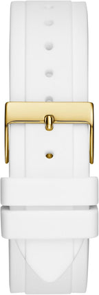 GUESS Reloj multifunción blanco y dorado