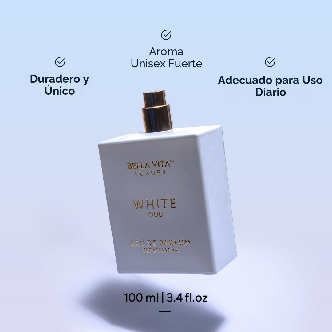 Bellavita Luxury White Oud Eau de Parfum | 3.4 fl oz (3.4 onzas líq...