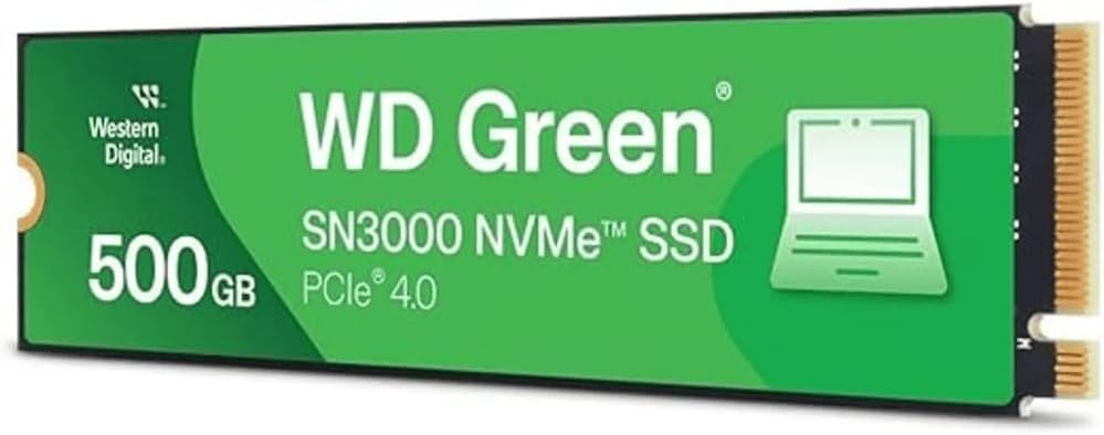 Western Digital SSD interno WD SN3000 NVMe verde de 500 GB - Unidad...