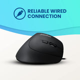Perixx PERIMICE-515II Ratón vertical ergonómico con cable, 1000\/16...