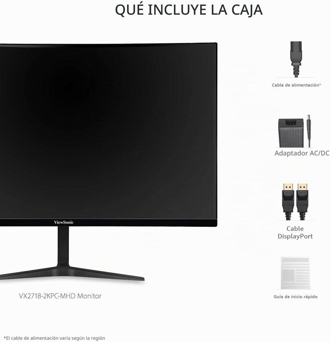 ViewSonic VX2718-2KPC-MHD Monitor curvo para juegos de 27 pulgadas...