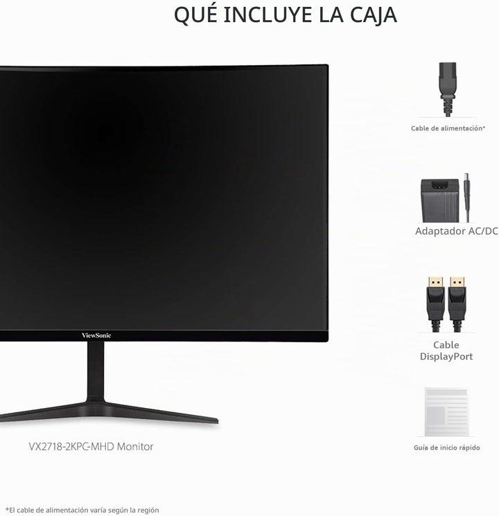 ViewSonic VX2718-2KPC-MHD Monitor curvo para juegos de 27 pulgadas...