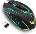 Wireless USB Gaming Mouse, recargables uhuru 5 botones 7 Changeable LED Color ergonómico programable MMO RPG para PC computadora Portátil gaming jugadores