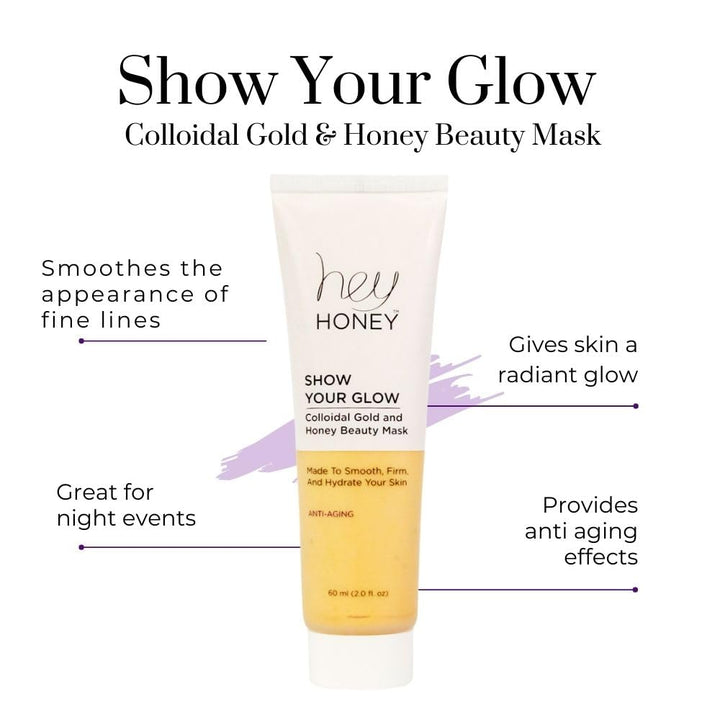 Hey Honey Skin Care Show Your Glow Máscara facial coloidal de miel...