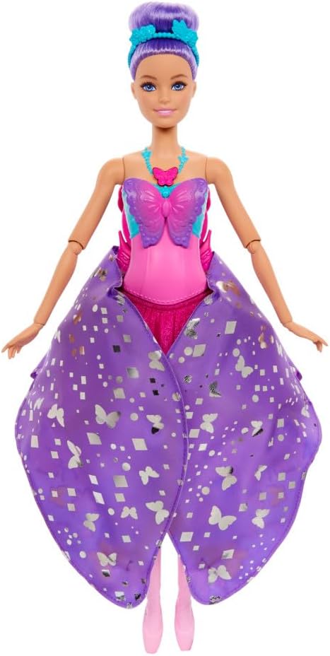 Barbie Muñeca Dance and Flutter con transformación 2 en 1 de bailar...