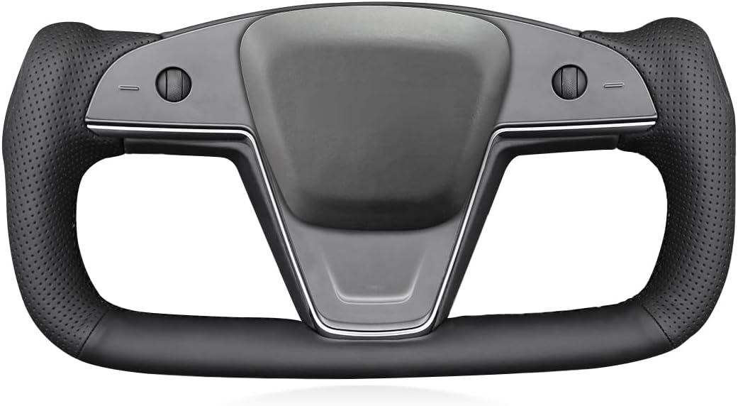MEWANT Funda envolvente de volante Yoke Tesla Model S cosida a mano para Tesla Model S 2021-2023 / Model X 2021-2023 Accesorios de volante Yoke Tesla