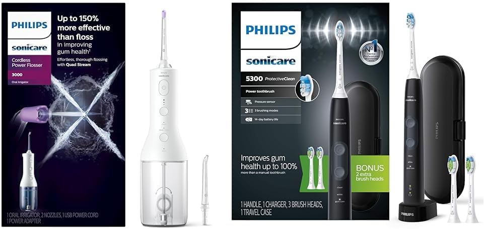 Philips Sonicare Hilo dental inalámbrico 3000 y ProtectiveClean 530...