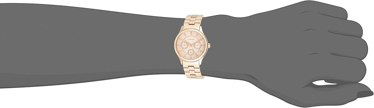 Fossil Moderno y sofisticado reloj multifunción de acero inoxidable en tono oro rosa