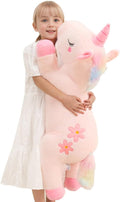 Peluche de unicornio rosa gigante lindo de 32 pulgadas