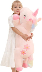 Peluche de unicornio rosa gigante lindo de 32 pulgadas
