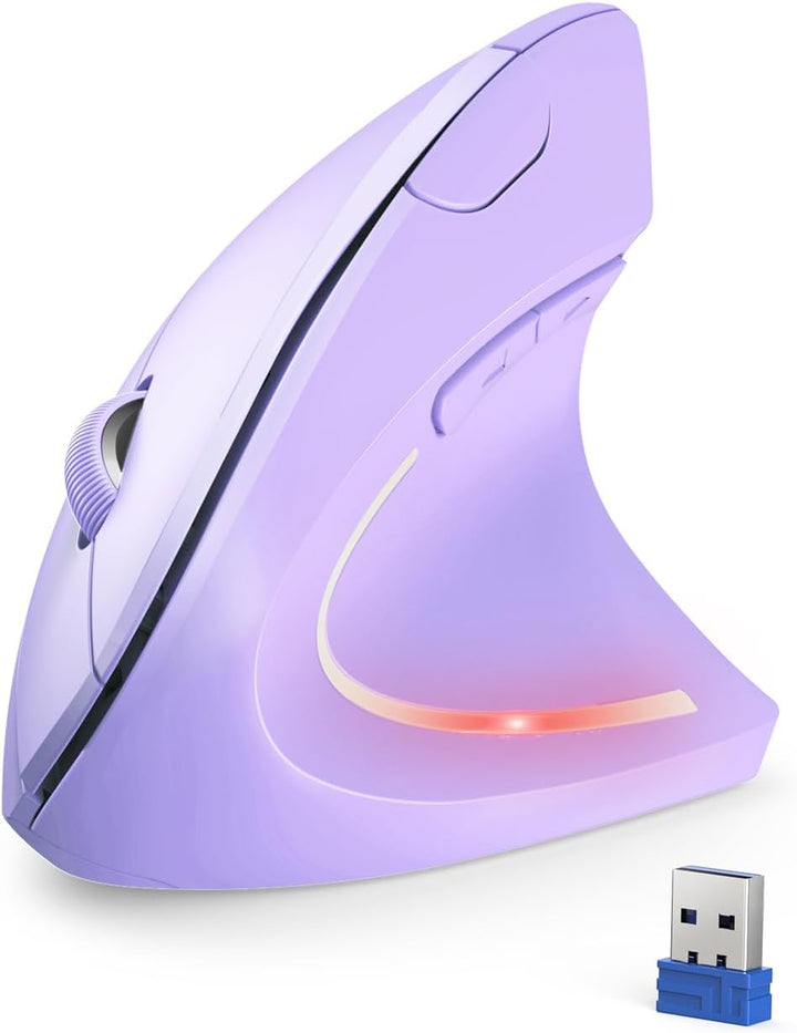 TECKNET Ratón ergonómico, mouse vertical inalámbrico de 4800 DPI co...