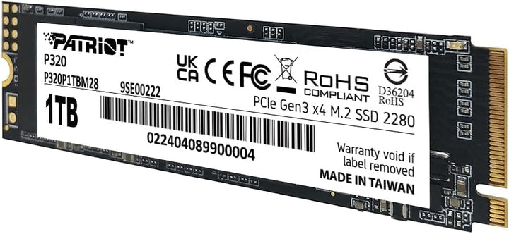 Patriot Memory P320 SSD interno de 1 TB - NVMe PCIe Gen 3x4 - M.2 2...