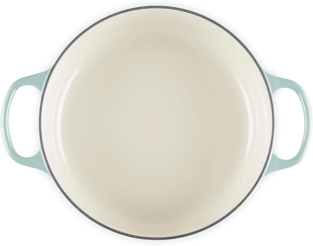 Le Creuset Horno holandés redondo ancho de hierro fundido esmaltado, 3.5 cuartos de galón., sal marina