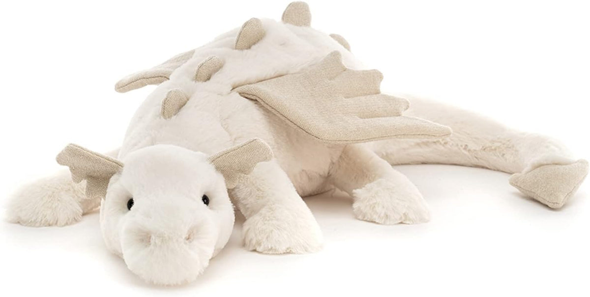 Jellycat Peluche de dragón de nieve, grande de 19.5 pulgadas, juguete de peluche mítico, regalo clásico para niños