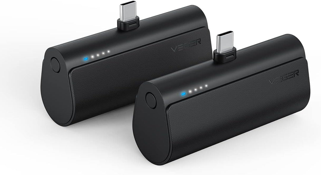 VEGER 2 paquetes de cargadores portátiles USB C pequeños, batería d...