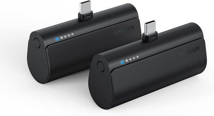 VEGER 2 paquetes de cargadores portátiles USB C pequeños, batería d...