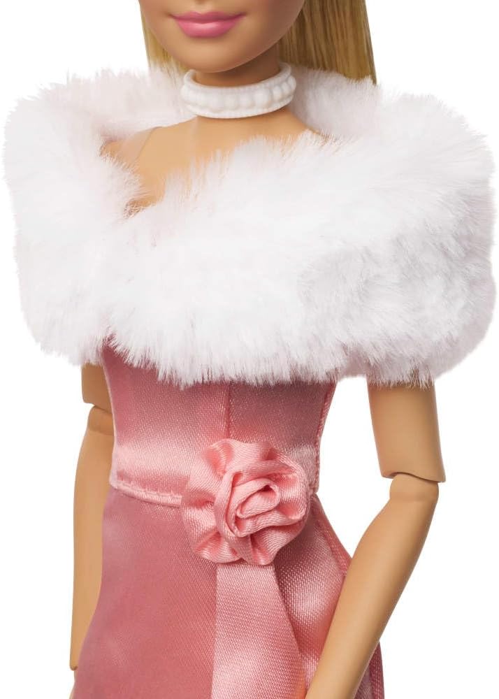 Barbie Muñeca de moda de noche encantada en vestido rosa, Mattel Re...