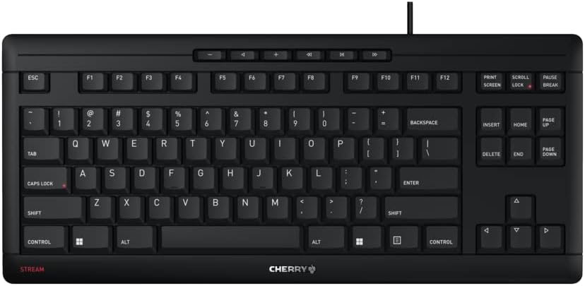 CHERRY Teclado Stream TKL con cable USB TenKeyLess versión compacta...