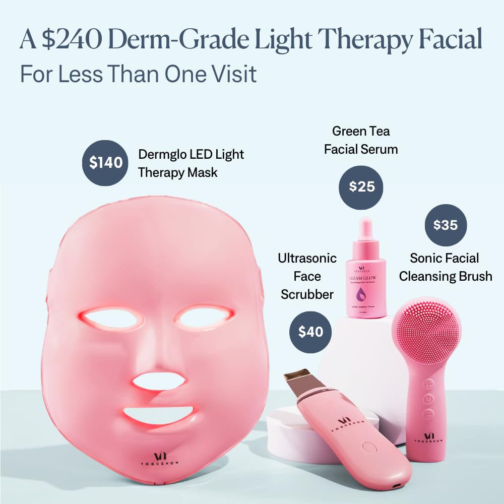 VogueNow Máscara facial con luz LED, kit de spa de primera calidad...