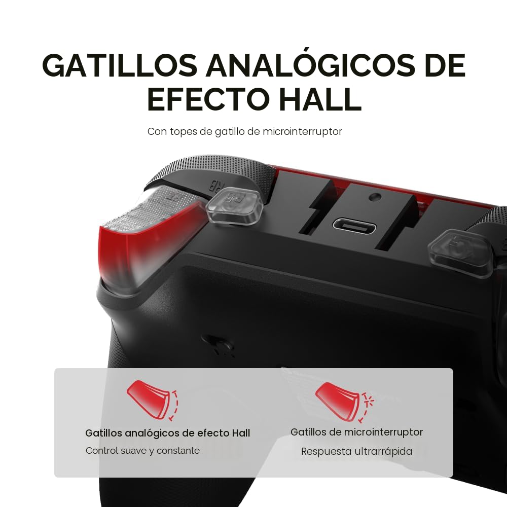 GameSir G7 Pro Control inalámbrico con cable para Xbox Series X|S, Xbox One, Gamepad inalámbr de PC y Android con sticks TMR, gatillos analógicos de efecto Hall, tasa de sondeo 1000 Hz, con conector de audio de 3.5 mm - Negro