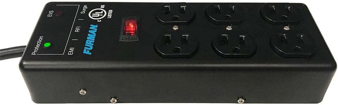 Furman SS-6B-PRO - Protector de sobretensiones de 6 tomas con EVS, 15 A