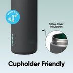 Owala FreeSip - Botella de agua de acero inoxidable de 24 onzas Foggy Tide