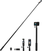 Palo selfie extra largo de 118 pulgadas para Insta360 y iPhone con control