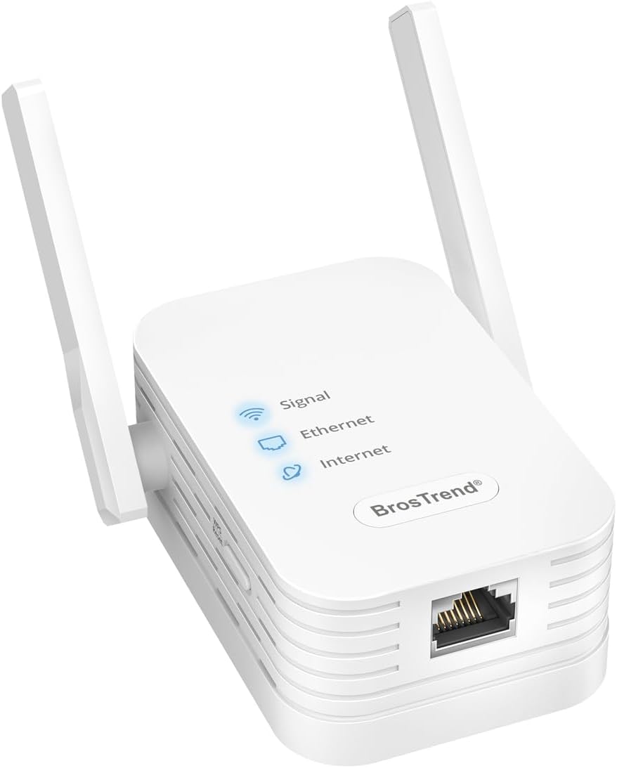 BrosTrend Adaptador WiFi a Ethernet N300 compatible con apagar el extensor