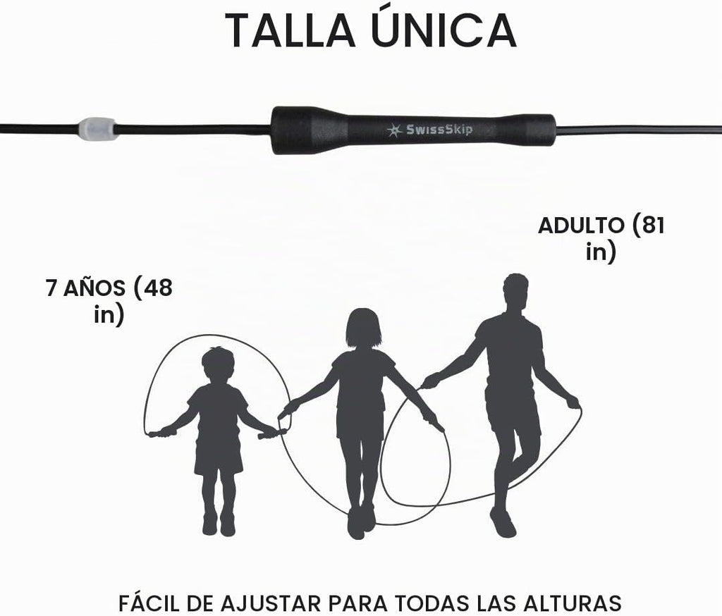 Cuerda de Saltar Rápida Swissskip de Dayan Kolev, Cuerda de Saltar de PVC de 5mm, Excelente para Principiantes y Atletas Avanzados, Diseñada para Fitness, Cardio, Boxeo y CrossFit, Longitud Ajustable