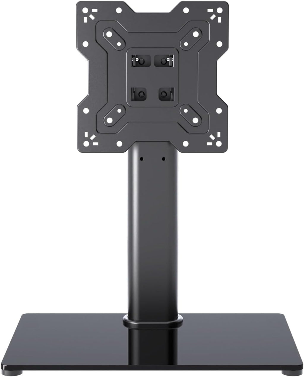 Soporte universal para TV, soporte de mesa para televisores LCD/LED de 17 a 43 pulgadas, soporte de monitor con altura ajustable con base de vidrio templado que soporta hasta 88 libras, VESA